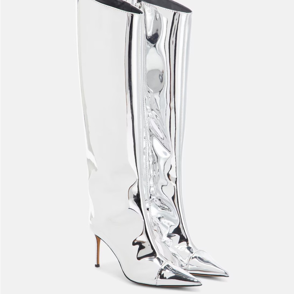 Alexander Wang Shiny Silver Heeled Boots